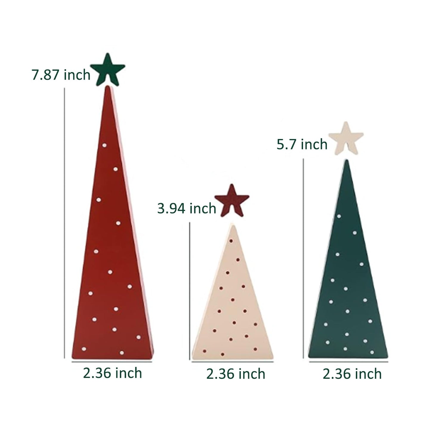 Christmas Decorations, 3 Piece Christmas Tree Set - Rustic Tiered Tray Centerpieces for Mantel, Shelf & Table, Freestanding Xmas Home Decor - Medaid International