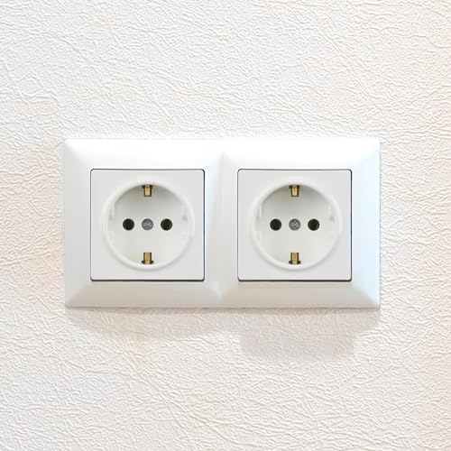 Adakat - Flush-Mounted Socket Set, All-in-One, 2 Sockets + Frame, Pure White