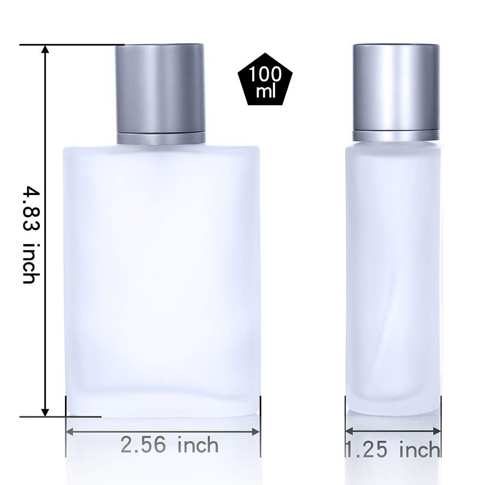 2 Pack 100ml/3.38 Oz Empty Frosted Glass Spray Bottle Perfume Atomizer, Refillable Fine Mist Spray Empty Perfume Bottles with 4 kinds of perfume dispenser (2 Pack 100ml/3.38 Oz Frosted Bottles) - Medaid International