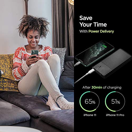 Spigen - 10000mAh Power Bank with USB C PD 18W, Quick Charge, Portable Design