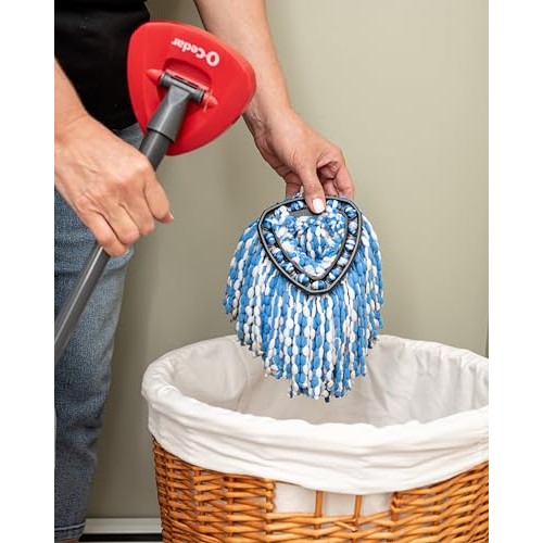 O-Cedar RinseClean Spin Mop & Bucket System + 2 Extra Mop Heads| Clean with Clean Water | Removes 99% of Bacteria - Medaid International