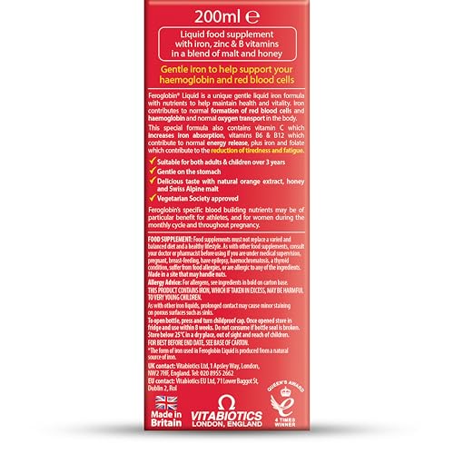 Feroglobin Gentle Iron and Nutrient Liquid - Reduce Tiredness and Fatigue | Maintain Health and Vitality | Natural Iron Source - Medaid International
