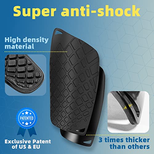 Sportout - Football Shin Guards for Adults & Kids, Padded Ankle Protection, High Elastic Sleeve