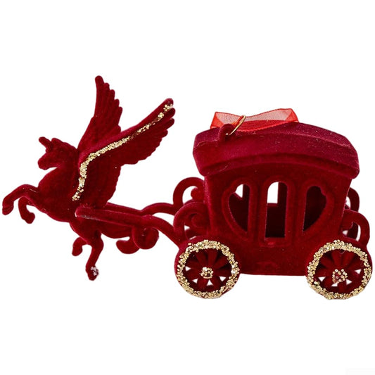 Red Velvet Christmas Tree Ornaments Set with Soft Flocked Finish, Assorted Shapes Including Bows, Snowflakes, Reindeer, Butterfly, Eiffel Tower and More for Holiday Decoration, 12–18cm Sizes - Medaid International