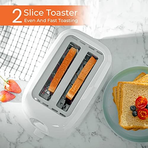 Geepas 2 Slice Bread Toaster, Variable Browning Setting, GBT36515 | Cancel Function | Removable Crumb Tray | Wide Slots and High Lift Feature | Cord Storage - Medaid