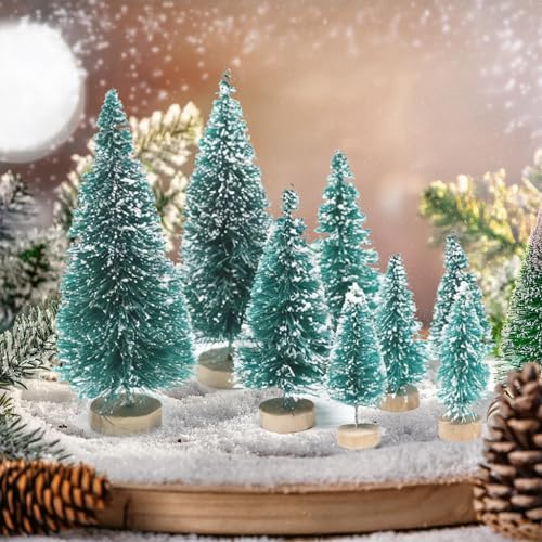 8 Pcs Mini Christmas Trees Artificial Trees with Base for Christmas Decor Party Home Table Decorations - Medaid International