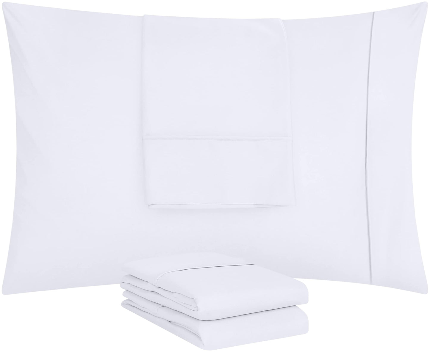 Utopia Bedding Standard Pillow Cases - Pack of 4 - Envelope Closure - Soft Brushed Microfiber Fabric - Shrinkage and Fade Resistant Pillow Covers Standard Size 20 X 26 Inches (Standard, White) - Medaid International