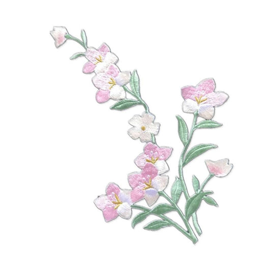 Clothing Applique Plum Blossom DIY Exquisite Flower Embroidered Patches Fabric Sticker Iron on Clothes Patches (Pink) - Medaid International