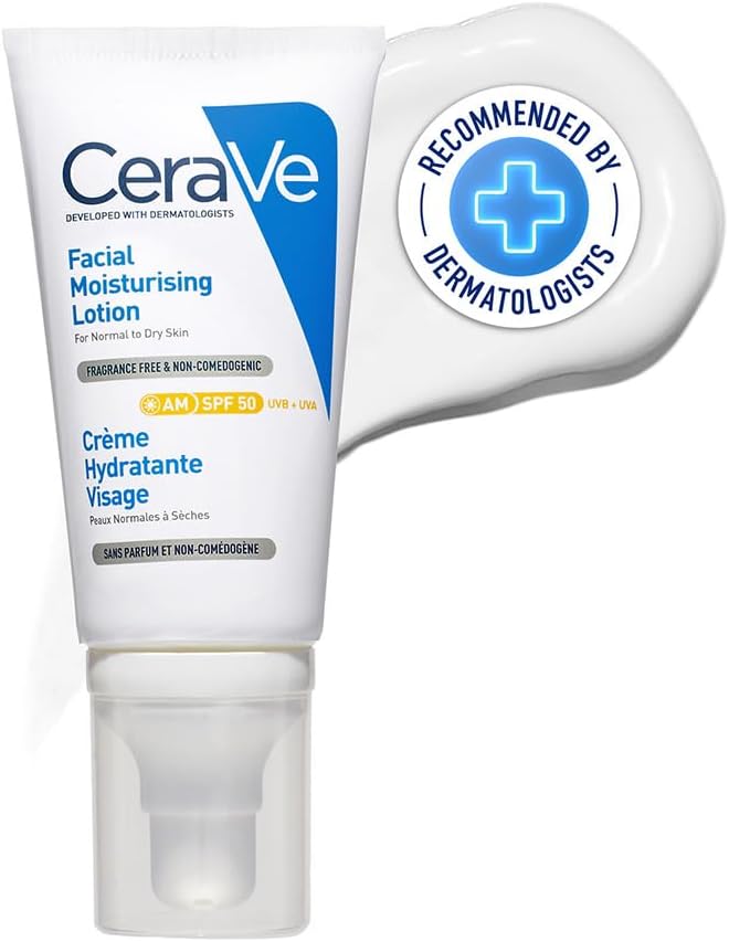 CeraVe AM Facial Moisturising Lotion SPF50 with Ceramides & Vitamin E for Normal to Dry Skin 52ml - Medaid International