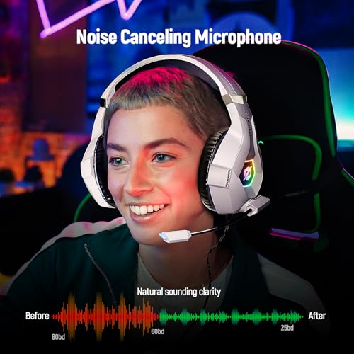 Ozeino - 7.1 Surround Sound Gaming Headset with Noise Canceling Mic & LED Lights