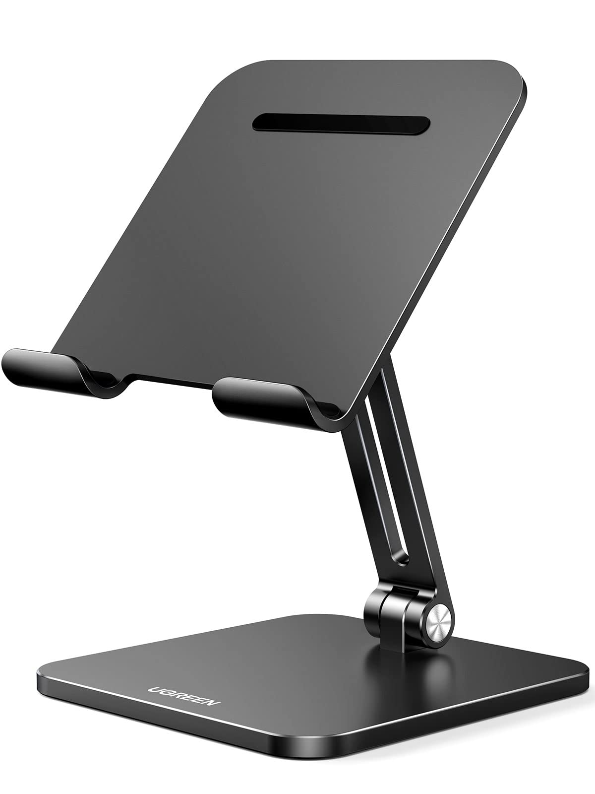 UGREEN Tablet Stand Compatible for iPad Desk Stand Holder Adjustable Aluminum Thicker Base Compatible with iPad Pro Air Mini 13 12.9 11 Inch Home Office Desk Accessories Black - Medaid International