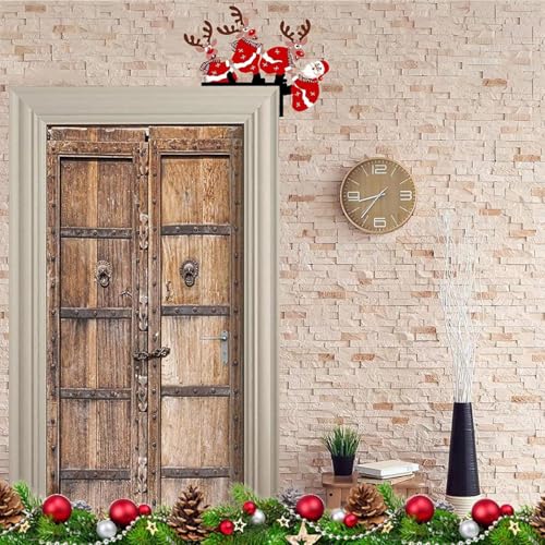 Christmas Door Corner Sign Decoration Santa Claus Deer for Home Party Right Angle - Medaid International