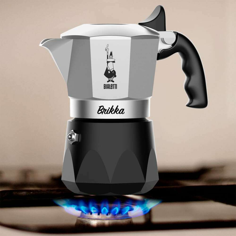 Brikka,  Black Aluminum Coffee Maker - Medaid International
