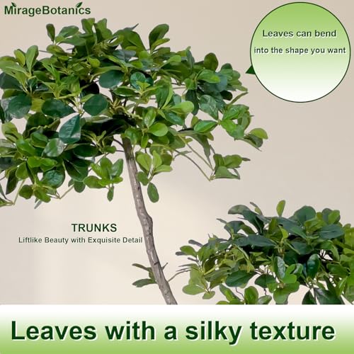 5ft Tall Artificial Black Olive Tree with 959 Lifelike Leaves, Fake Plant in White Tall Planters, Faux Olive Tree with 2 Poles for Living Room Office Garden Decor - Medaid International