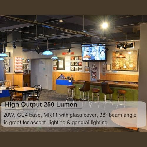 Rnyloas - GU4 Halogen 20W MR11 Bulbs, 6 Pack, Dimmable, Warm White 2800K