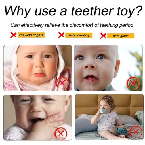 Tony Stark - Silicone Baby Teether for 3+ Months, Food Grade, Biting Skills, Color Recognition