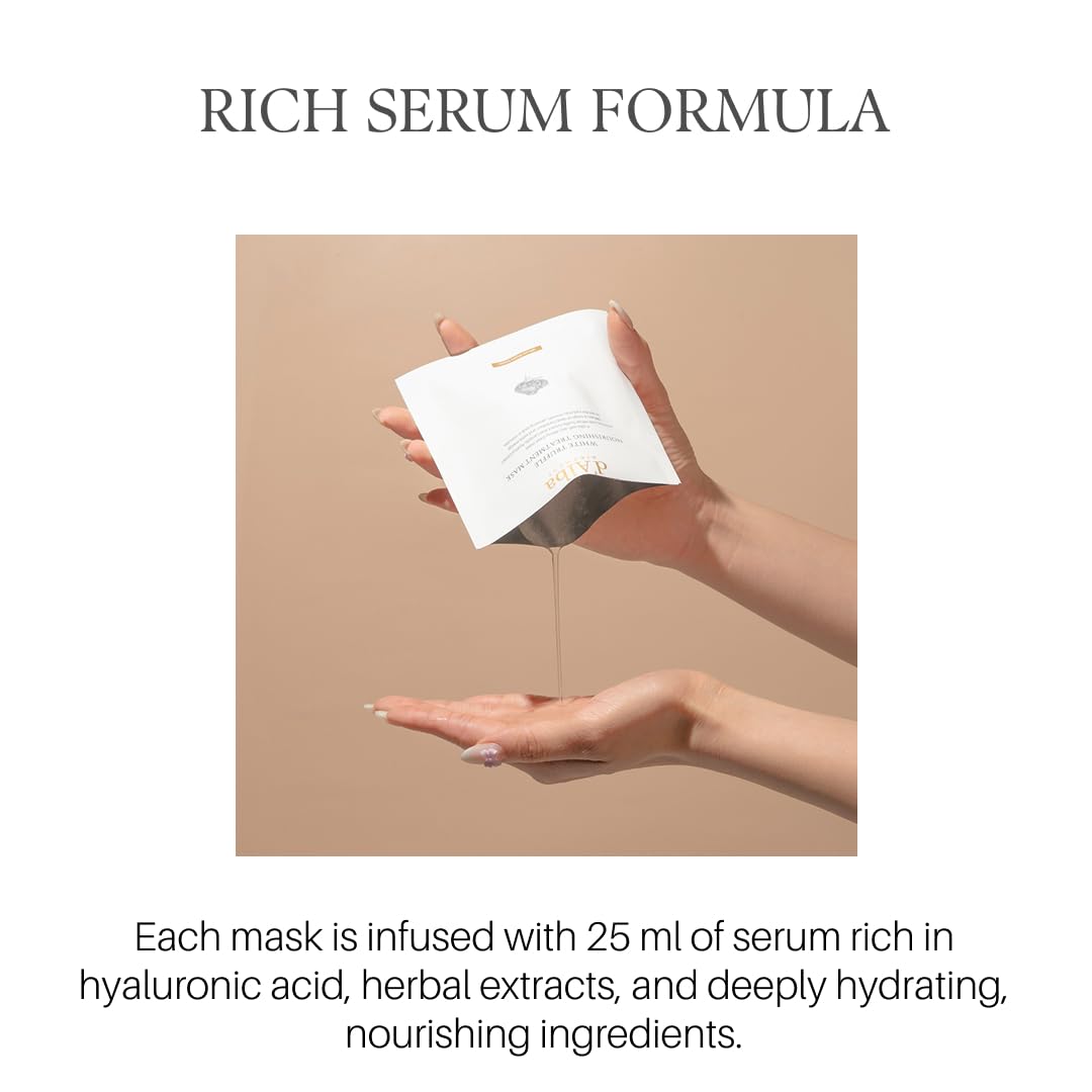 d'alba Piedmont Italian White Truffle Nourishing Mask 5pcs, Vegan Skincare, Nourishing Sheet Mask for Dry and Tired Skin, Deep Hydration, Korean Skin Care - Medaid International