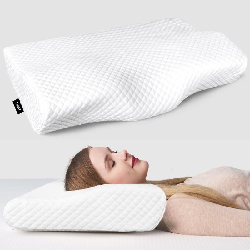 ZAMAT Memory Foam Pillow for Neck Pain Relief, Adjustable Orthopedic Ergonomic Cervical Pillow for Sleeping with Washable Cover, Bed Pillows for Side, Back, Stomach Sleepers - Medaid International