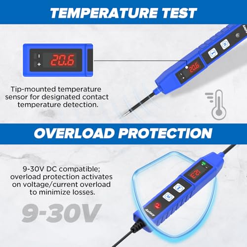 Beley - Automotive Power Circuit Probe Tester with Digital Screen, Voltage & Polarity Test, Overload Protection