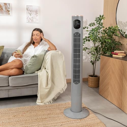 Cecotec - EnergySilence 9090 Smart Column Fan with LED, Remote Control & Timer