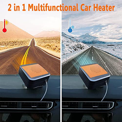 Comblu - 12V Portable Car Heater Fan, Anti-Fog Defroster, 2-in-1 Heating/Cooling