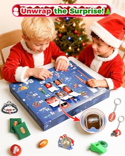 JroyJoy Advent Calendar 2025, 24Pcs Football Surprises 24 Days Christmas Advent Calendars Gifts for Kids, Football Game League Rugby Team Arrival Gift for Boys Teenagers Xmas Gift Set - Medaid International