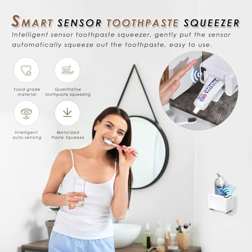 Nalacal - Auto-Sensing Electric Toothpaste Dispenser, Wall Mounted, Easy Squeeze