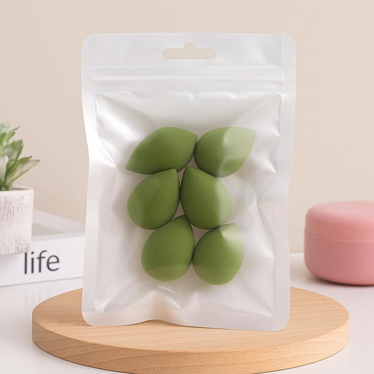 Mini Makeup Sponges (Set of 6) – Soft, Multi-Functional Water Drop Beauty Blenders for Wet & Dry Use – Portable, Non-Absorbent, Travel-Friendly Beauty Tools for Women (Green) - Medaid International