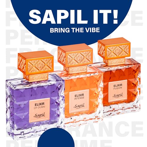 Sapil Elixir Fusion Unisex Eau De Parfum – Floral Fruity Blend with Biscuit, Vanilla & Cinnamon – Long-Lasting Luxury Niche Perfume for Men & Women – 3.38 oz - Medaid International