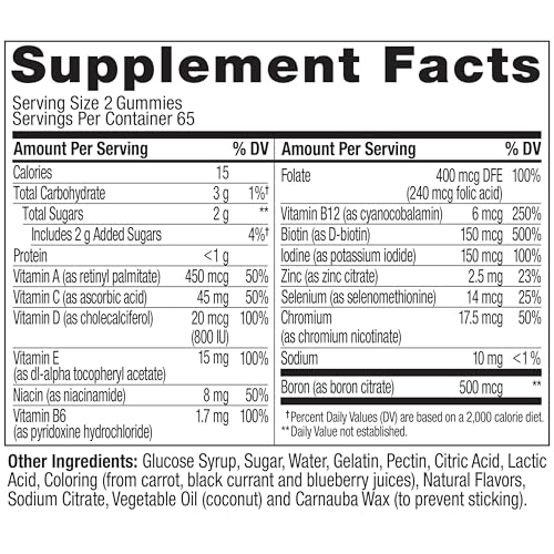 OLLY Women's Daily Multivitamin Gummy, Vitamins A, D, C, E, Biotin, Folic Acid, Adult Chewable Vitamin, Berry Flavor, 65 Day Supply - 130 Count - Medaid International