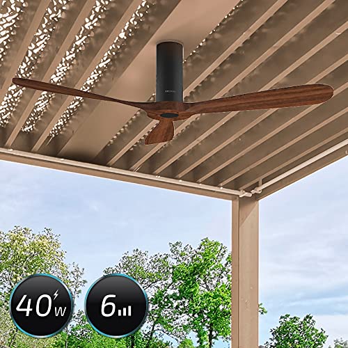 Cecotec - WiFi Ceiling Fan with Remote, 52" Diameter, 3 Blades, IP44