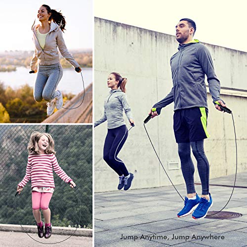 Jump Rope, Tangle-Free Rapid Speed Jumping Rope Cable with Ball Bearings for Women, Men, and Kids, Adjustable Steel Jump Rope Workout with Foam Handles for Fitness, Home Exercise & Slim Body|B09DF9NWC7