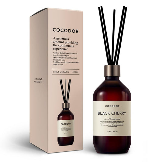 COCODOR Premium Reed Diffuser/Black Cherry/16.9oz(500ml)/1 Pack/Fragrance Scent Essential Oil with Stick Diffuser Set for Home Bathroom Shelf Décor - Medaid International