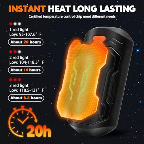 Lcjecv - Rechargeable Hand Warmers, 20 Hours Heat, Portable USB, 2 Pack