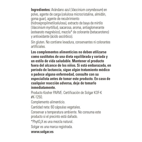 Solgar Standardized Full Potency Bilberry Berry Extract Vegetable Capsules, 60 Count - Medaid International