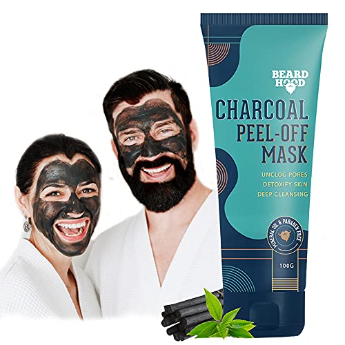 BEARDHOOD Charcoal Peel Off Mask | Skin Detox & Instant Glow | Benefits of Rosemary Oil & Eucalyptus Oil 3.5 Ounce/100Gram - Medaid International