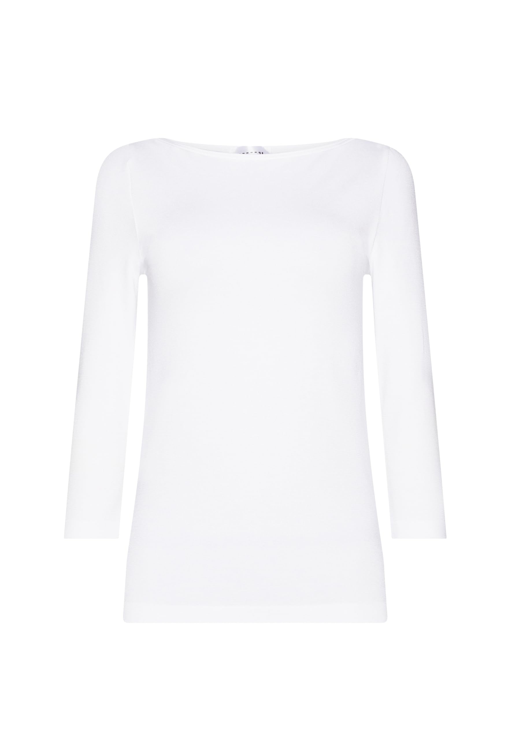 Wolford Cordoba Top Long Sleeves for Women Seamless Slim Fit Boatneck Shiny 3/4-Length Sleeves Soft Cotton Blend Interior White X-Small - Medaid International