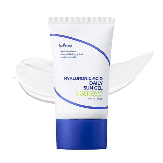 ISNTREE Hyaluronic Acid Daily Sun Gel 50ml, 1.69 fl oz | SPF 30 | Korean Skincare | Moisturizing | No White Cast | Lightweight | Mild Formula | Daily SPF | Korean Sunscreen | Broad Spectrum - Medaid International