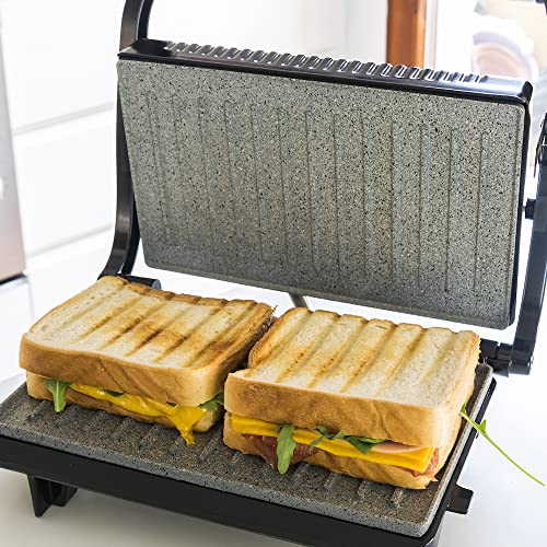 Cecotec - 700W Countertop Griddle with Rockstone Siding, Compact Design