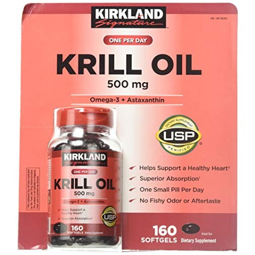 Kirkland Signature Krill Oil 500 Milligram 160 Softgels - Medaid International