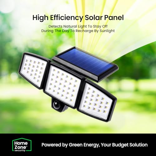 Home Zone - Solar Flood Lights 120° Motion Sensor, Waterproof, 1000 Lumens