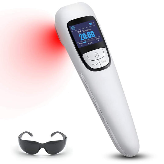 Red Light Therapy Device for Shoulder Back Knee Joint Muscle Pain Relief, 13pcs x 650nm + 3pcs x 808nm, 4 Power + 4 Timer, Handheld Cold Laser Therapy Device for Dogs Pet Horse - Medaid International