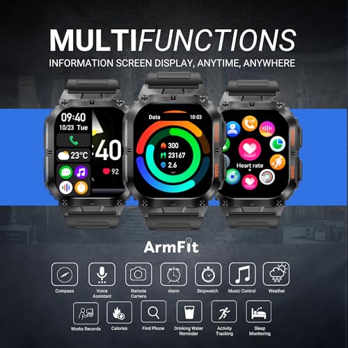 Armfit - Smart Watch Dome2 with Bluetooth Calling, Heart Rate Monitor, Waterproof