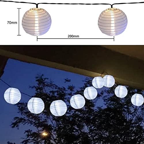 Lezonic - Solar Fairy Lights with 30 LED Lanterns, 8 Modes, Waterproof, 8 Metres