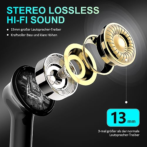 Cervanta - Bluetooth 5.3 Wireless Earbuds with Deep Bass & 35 Hours Playtime