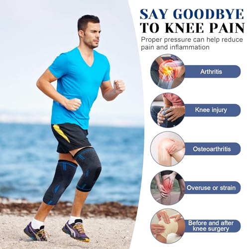 Viexpand - Pack of 2 Knee Supports, Compression Bandage for Joint Stability, Pain Relief for Sports and Weight Lifting, XL Size