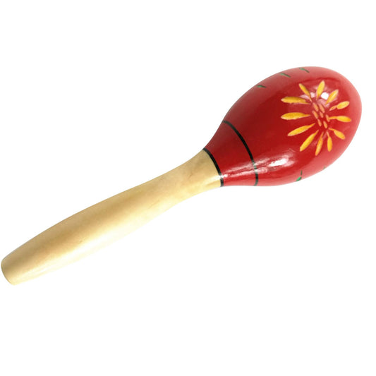 POENVFPO Maracas Musical Instruments, Easy To Use Educational Durable Maracas Wooden Shaker for Musical Fun (Long Red Carved Flowers) - Medaid International