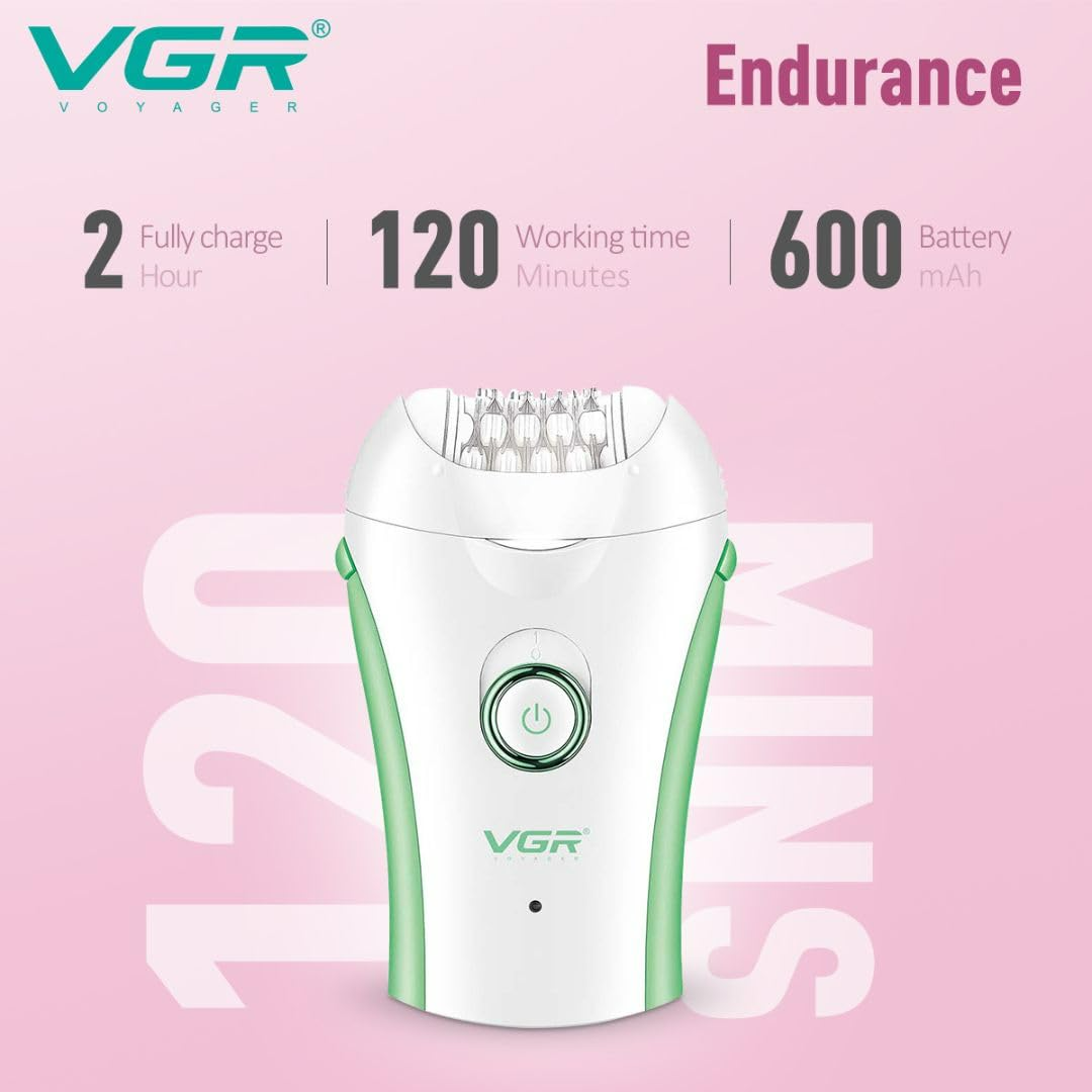 VGR Compact Professional Cordless Women Epilator for different body areas for gentle hair removal V705 - Medaid International