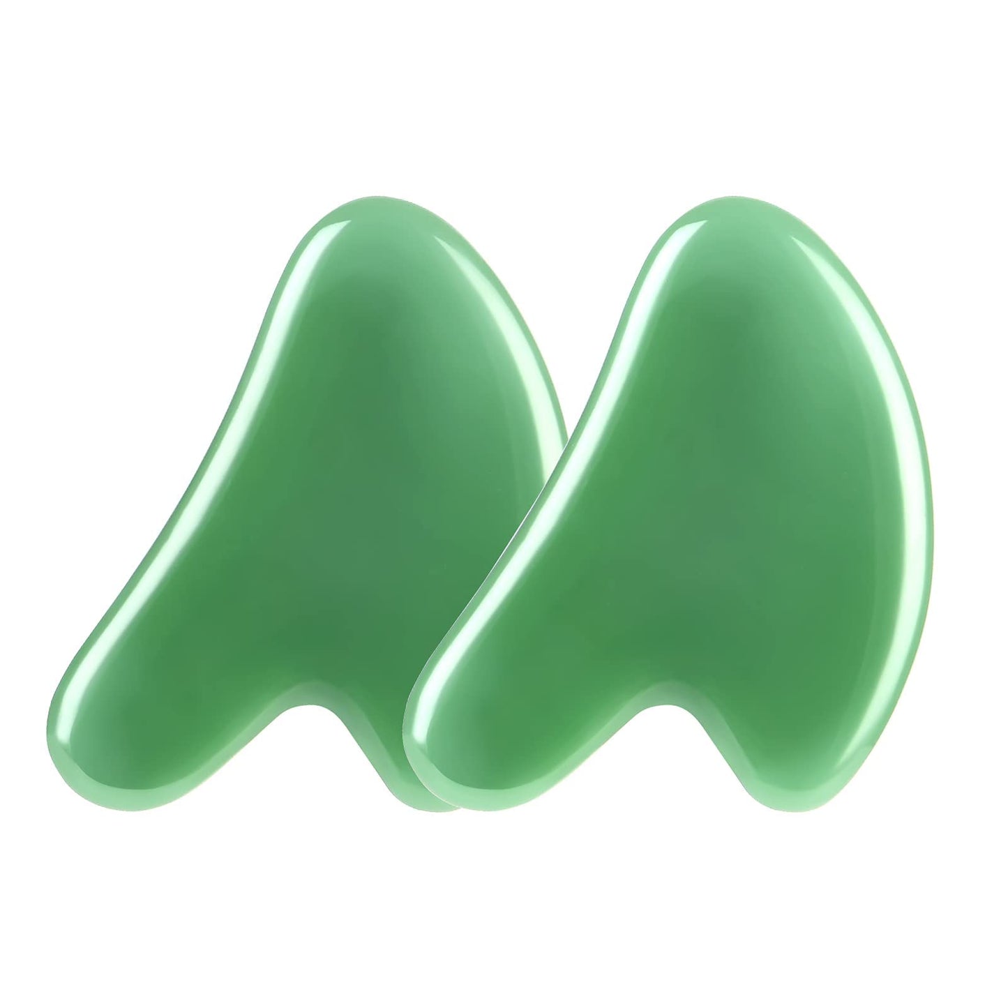 URAQT Gua Sha Massager Tool, 2 Pcs Natural Jade Stone Guasha Board, Gua Sha Scrapping Massager Stones for Physical Therapy and SPA Acupuncture Therapy, Guasha Facial Tool for Face, Eye, Neck, Body - Medaid International