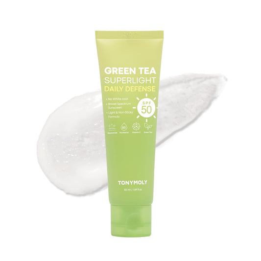 TONYMOLY Green Tea Korean Sunscreen SPF 50 – Non-Greasy Broad Spectrum Face Sunscreen with Niacinamide, Panthenol & Hyaluronic Acid, Travel Size 50ml - Medaid International